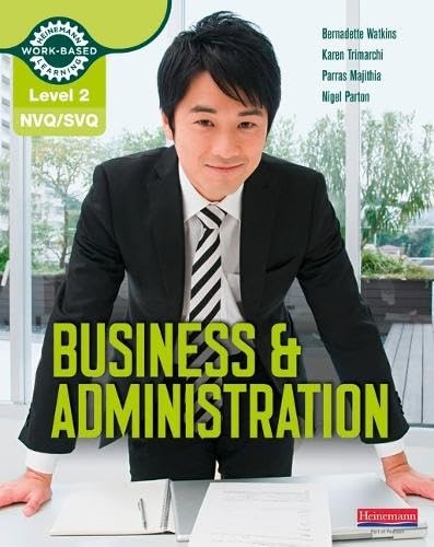 NVQ SVQ Level 2 Business Administration Candidate Handbook By Karen 